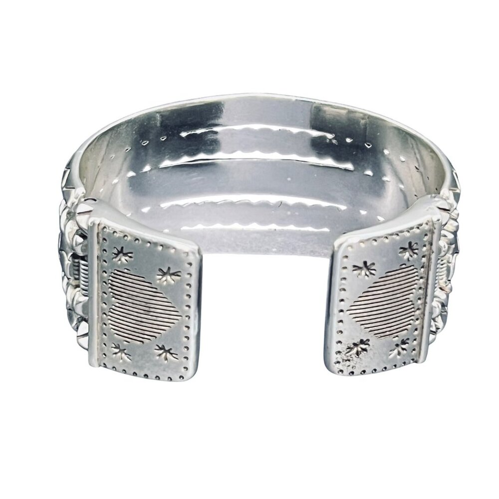 Brighton Tropic Heart Silver Tone Hinged Cuff Bracelet (5931) - Picture 5 of 7